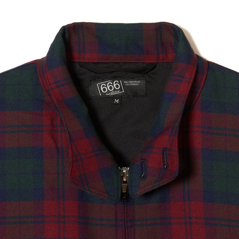 タータンチェック ハーリントンジャケット｜『666』パンクロック