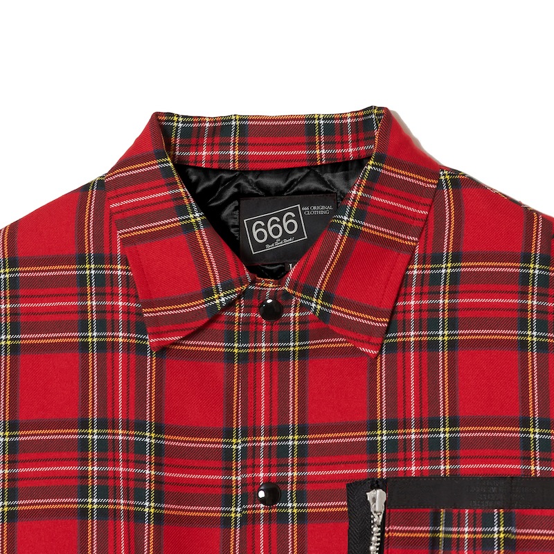 タータンチェックコーチジャケット｜『666』パンクロックファッション