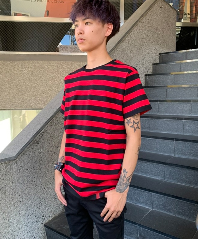 666 ボーダー（2.5cm幅）Tシャツ半袖｜パンクTシャツ・ロックTシャツ通販
