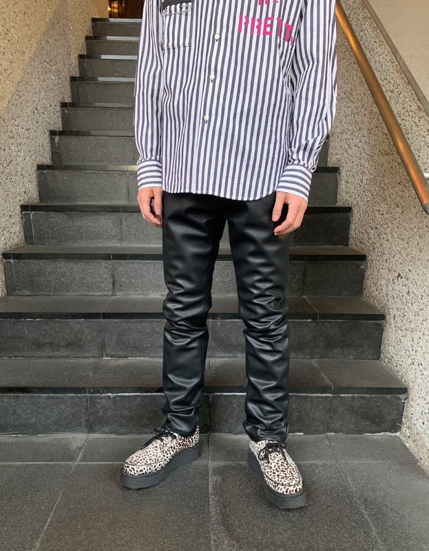 MAX FAUXレザー ロンドンスリムジーンズ｜『666』パンクロック