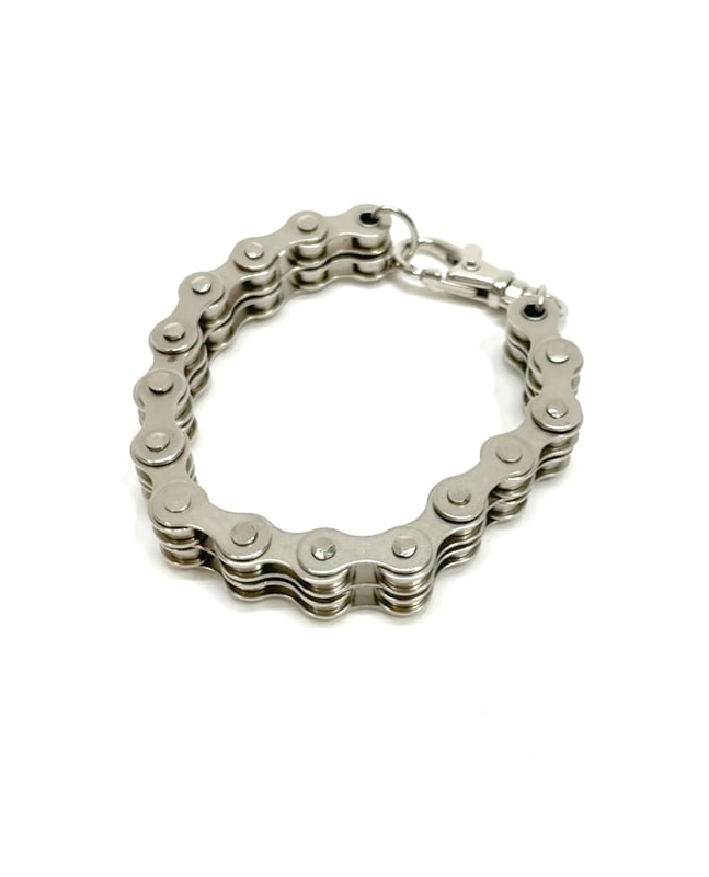 2連 ヘビーウェイト・バイクチェーン・ブレスレット｜『666』パン