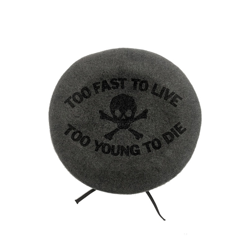 NEON LEATHER GARMENT ビッグレザー ベレー帽 完売品 パンク ゾエ ジェンコ Zoe Jenko フェイクレザー ベレー帽 7842 （BLK