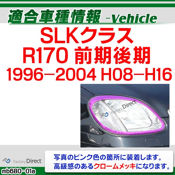 メルセデスベンツSLKクラス R170 クロームメッキ フロントランプリム