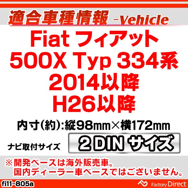 ca-fi11-805a AVインストールキット Fiat フィアット 500X (Typ 334系