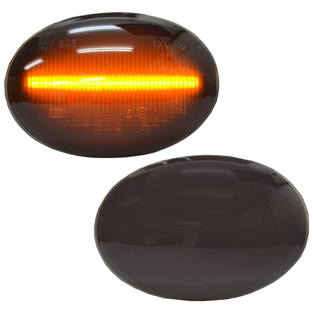 ll-mi-smd-sm02 (ON-OFF点灯 スモークレンズ) MINI ミニ R56 サルーン(前期後期 2007-2013 H19-H25) LEDサイドマーカー ウインカー BMW (車用品