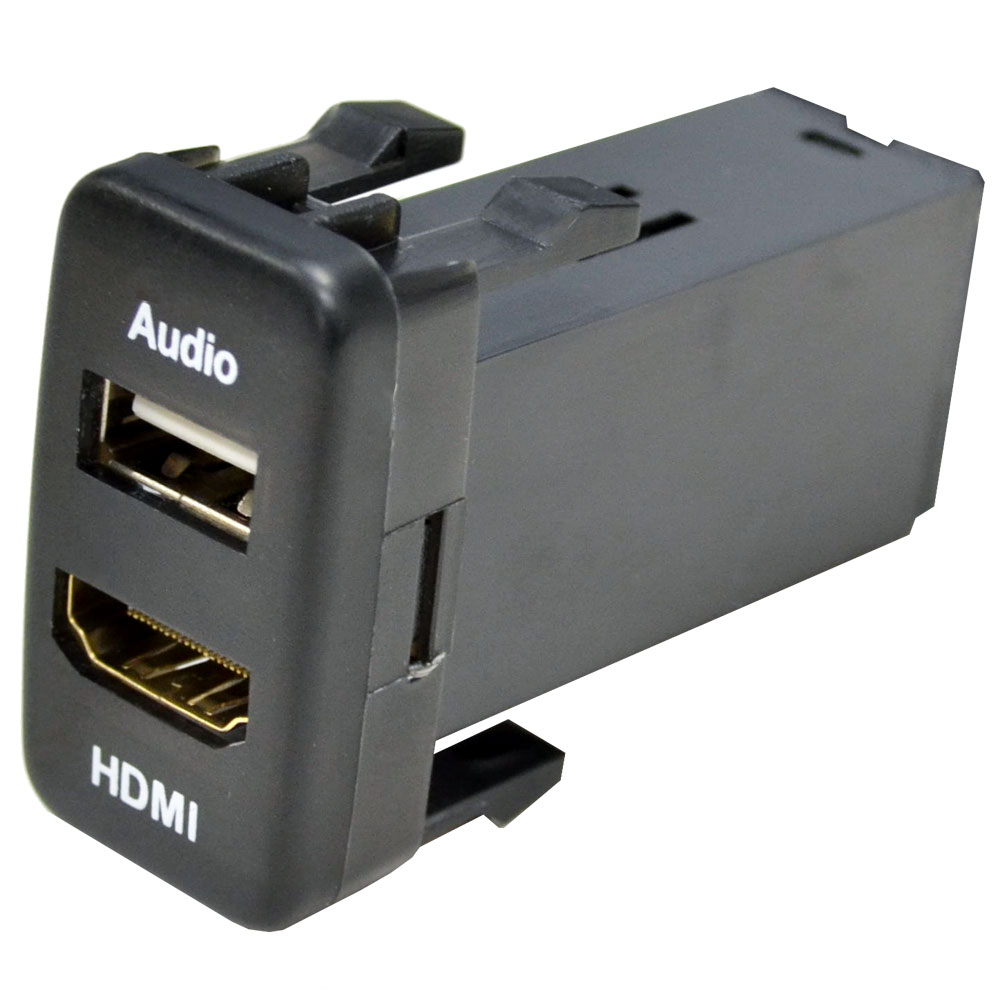 usb-to2-e (高さ約40mm) TOYOTA トヨタ車系 USB入力ポート & HDMI入力ポート カーUSBポート (増設 スイッチパネル スイッチホールカバー USB HDMI カバー パ