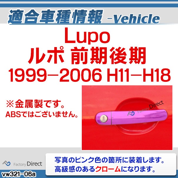 ルポ LUPO GTI ドアハンドル 濡れ ベース（左右セット）