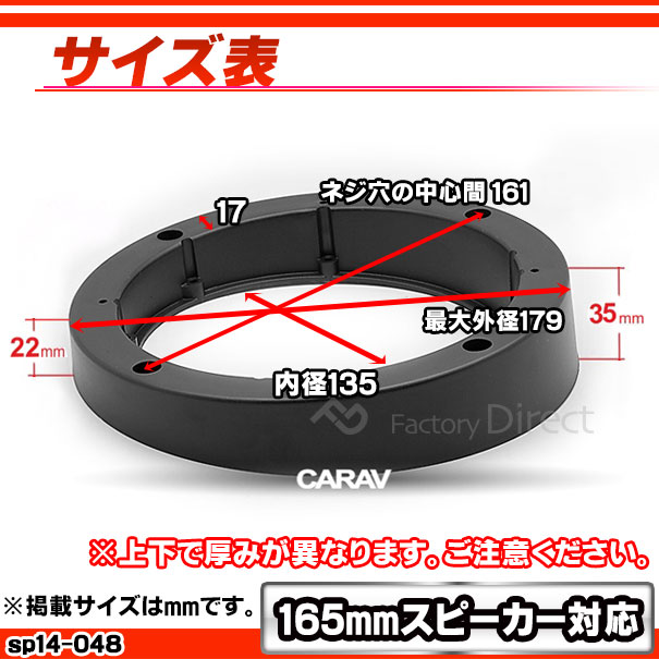 アルミ製アウターバッフル スピーカーバッフル 6.5インチ TOYOTA/NISSAN/他