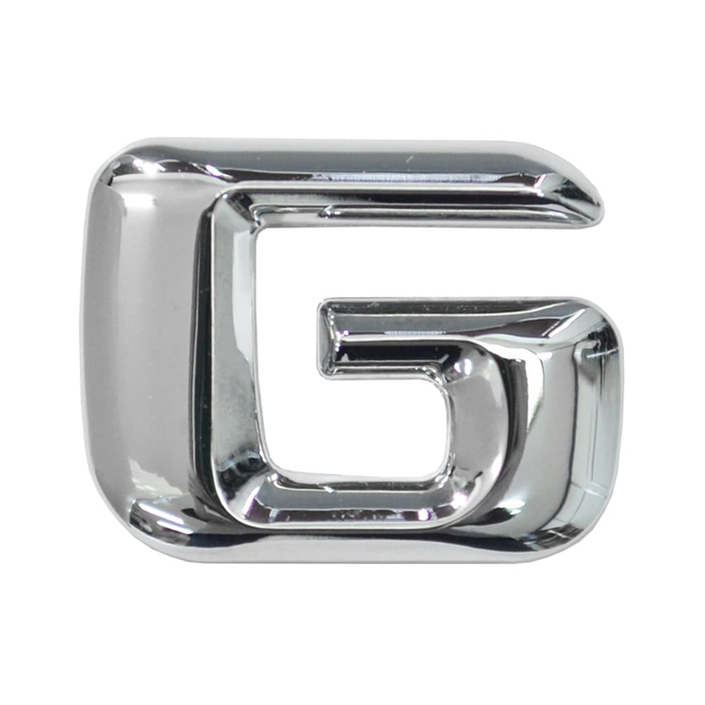  emb-bz23-g (英語=G) アルファベット 3D クロームエンブレム ベンツ風フォント 両面テープ付 (カーアクセサリー カスタム パーツ 立体的 メッキパーツ ドレスアップ)|その他|■カ