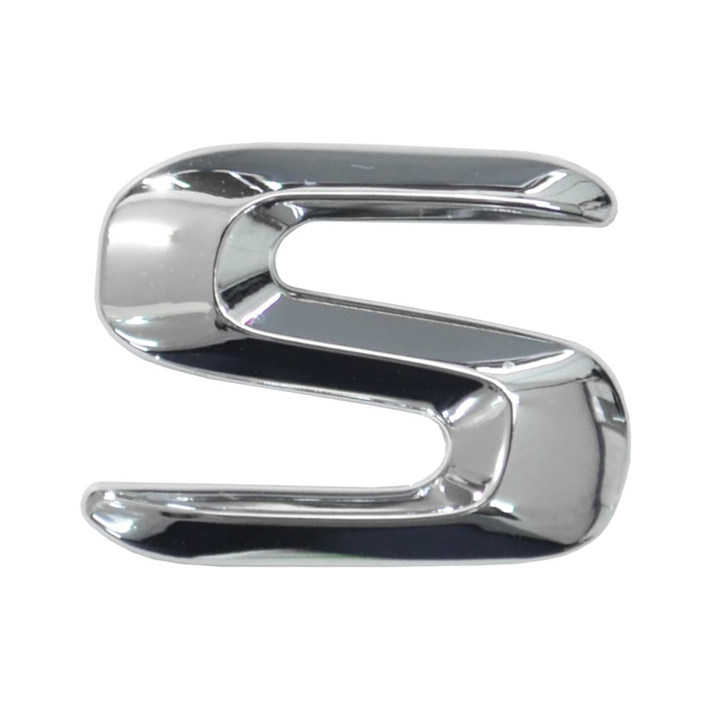  emb-bz23-s (英語=S) アルファベット 3D クロームエンブレム ベンツ風フォント 両面テープ付 (カーアクセサリー カスタム パーツ 立体的 メッキパーツ ドレスアップ)|その他|■カ