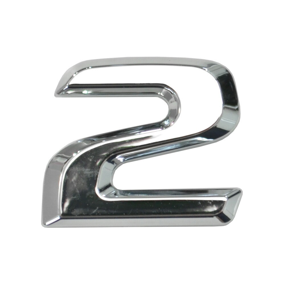  emb-bz25-2 (数字=2) アルファベット 3D クロームエンブレム ベンツ風フォント 両面テープ付 (カーアクセサリー カスタム パーツ 立体的 メッキパーツ ドレスアップ)|その他|■カ