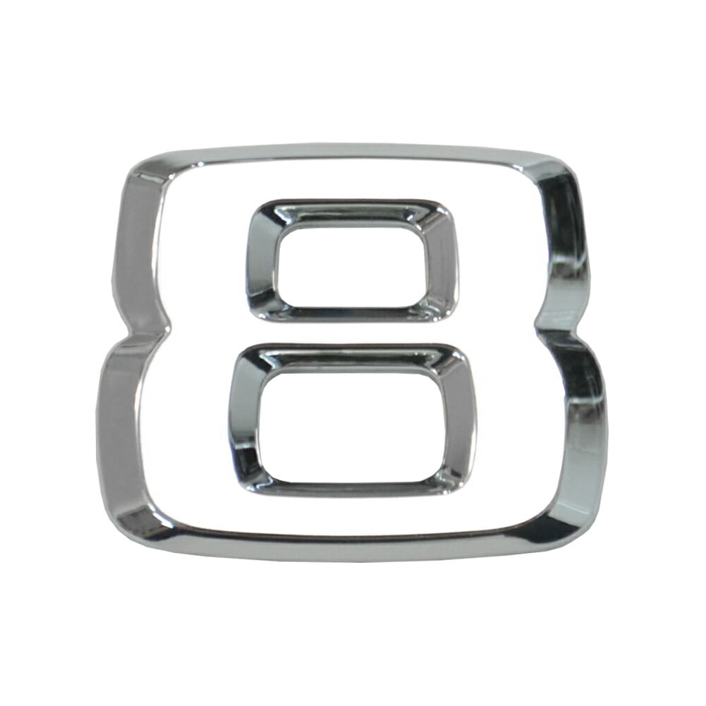  emb-bz25-8 (数字=8) アルファベット 3D クロームエンブレム ベンツ風フォント 両面テープ付 (カーアクセサリー カスタム パーツ 立体的 メッキパーツ ドレスアップ)|その他|■カ