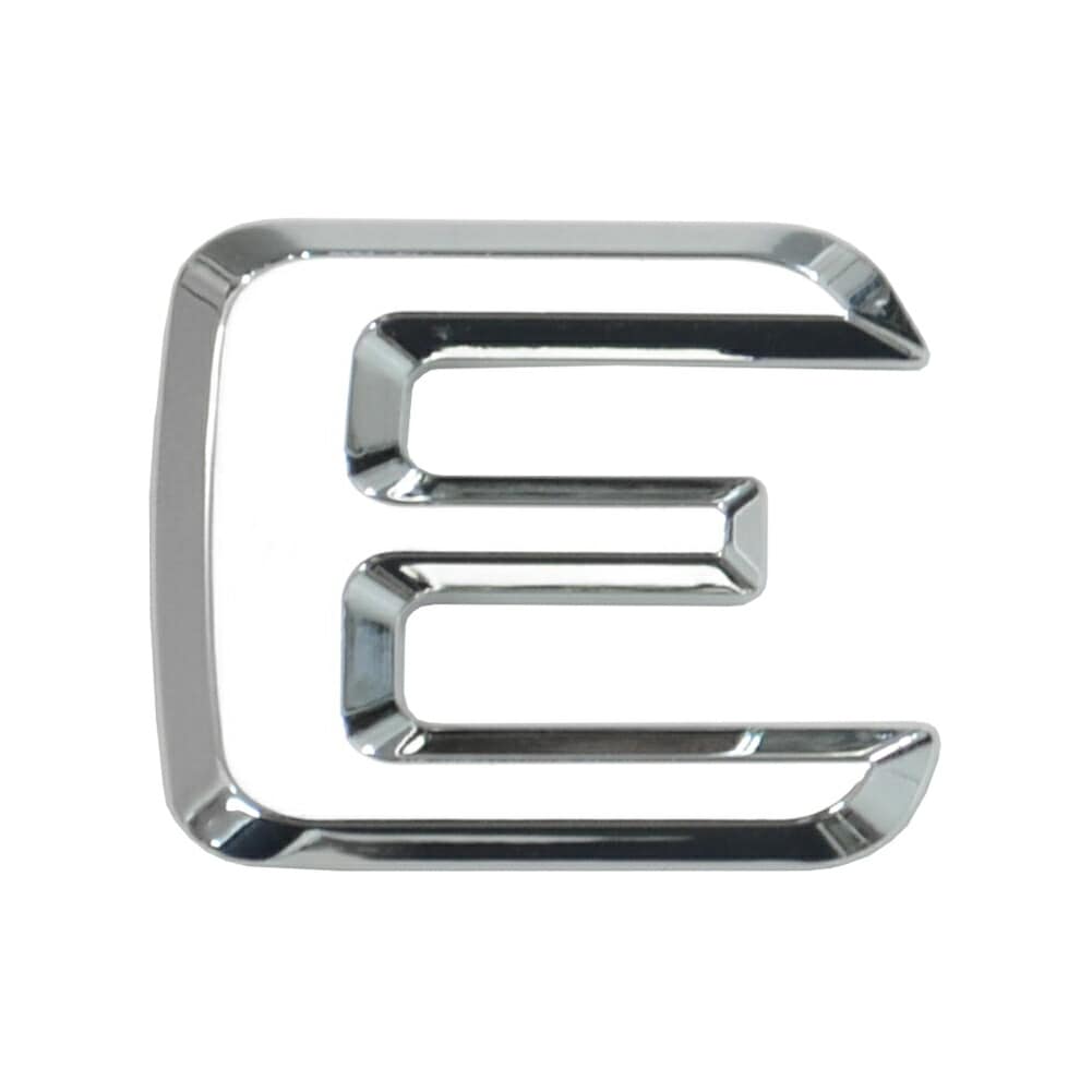  emb-bz25-e (英語=E) アルファベット 3D クロームエンブレム ベンツ風フォント 両面テープ付 (カーアクセサリー カスタム パーツ 立体的 メッキパーツ ドレスアップ)|その他|■カ