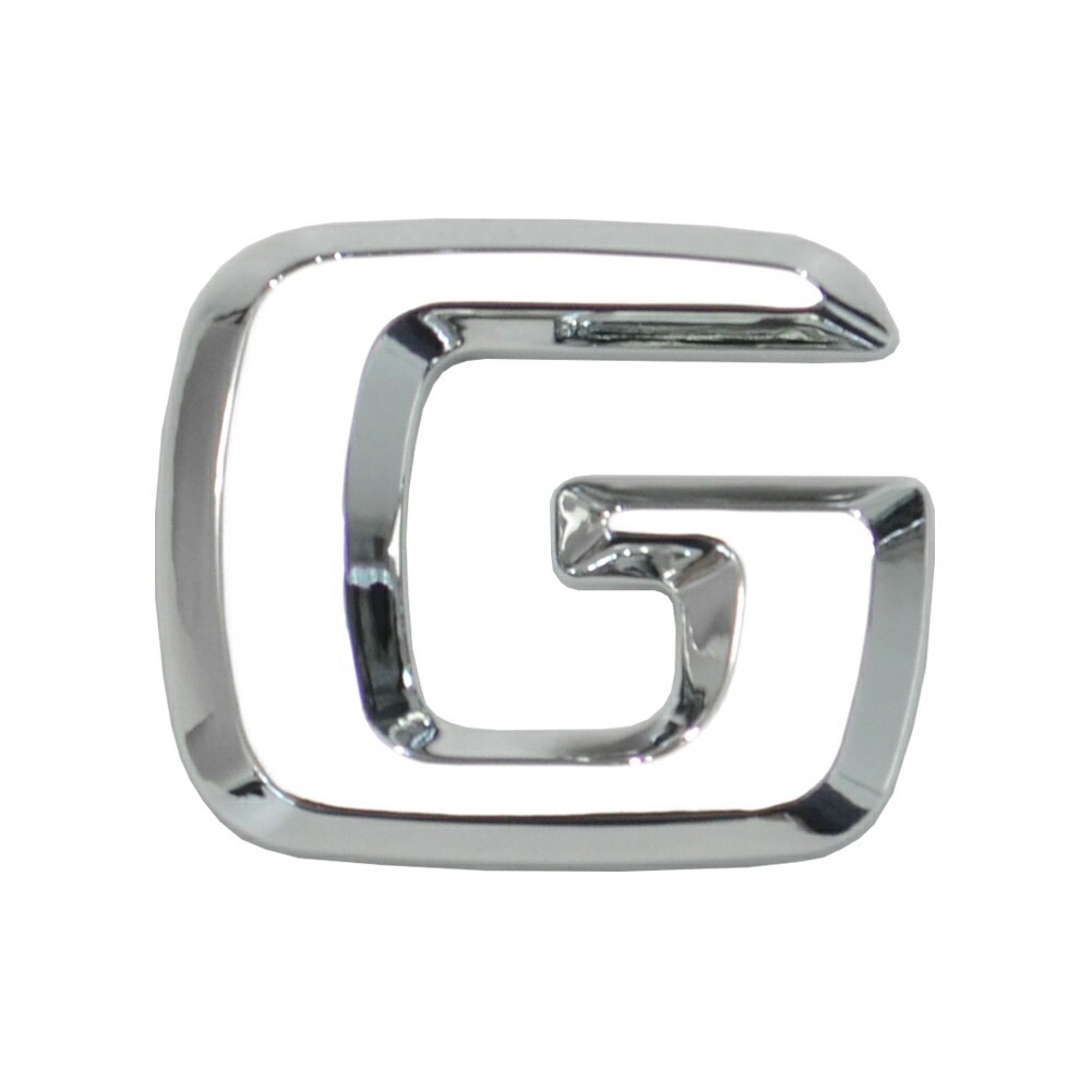  emb-bz25-g (英語=G) アルファベット 3D クロームエンブレム ベンツ風フォント 両面テープ付 (カーアクセサリー カスタム パーツ 立体的 メッキパーツ ドレスアップ)|その他|■カ