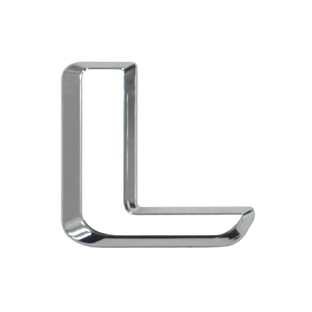  emb-bz25-l (英語=L) アルファベット 3D クロームエンブレム ベンツ風フォント 両面テープ付 (カーアクセサリー カスタム パーツ 立体的 メッキパーツ ドレスアップ)|その他|■カ