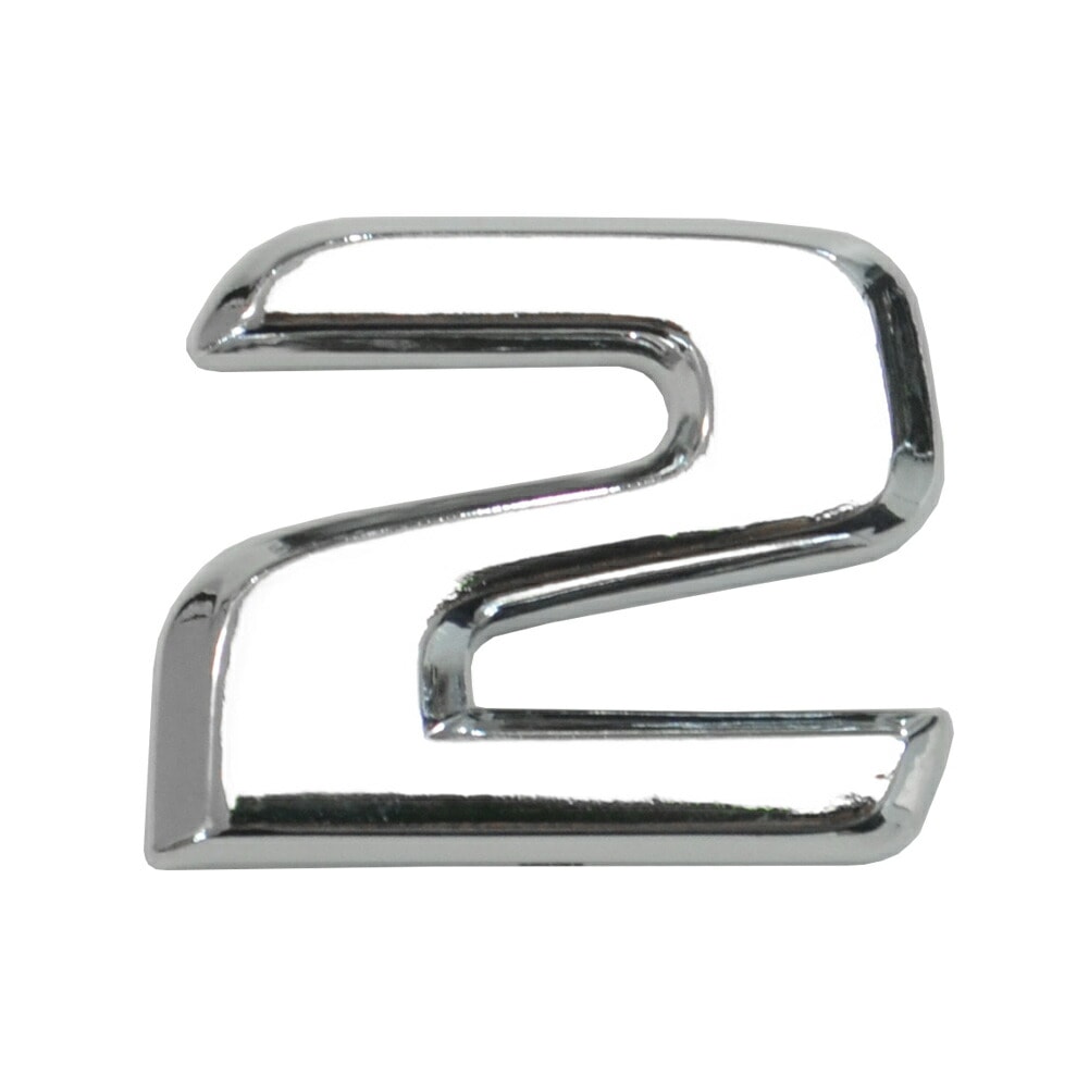 emb-bz28-2 (数字=2) アルファベット 3D クロームエンブレム