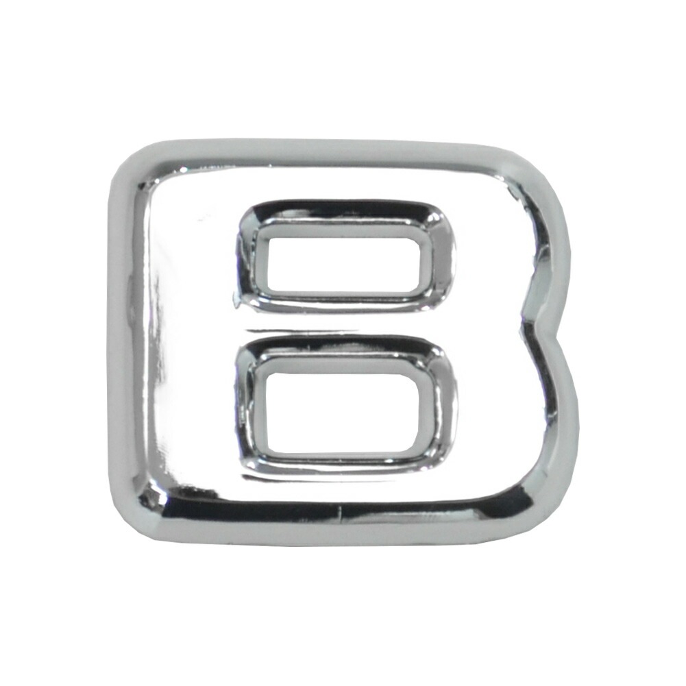  emb-bz28-b (英語=B) アルファベット 3D クロームエンブレム ベンツ風フォント 両面テープ付 (カーアクセサリー カスタム パーツ 立体的 メッキパーツ ドレスアップ)|その他|■カ