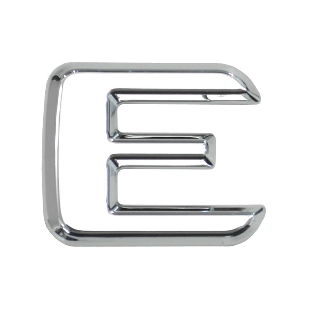  emb-bz28-e (英語=E) アルファベット 3D クロームエンブレム ベンツ風フォント 両面テープ付 (カーアクセサリー カスタム パーツ 立体的 メッキパーツ ドレスアップ)|その他|■カ