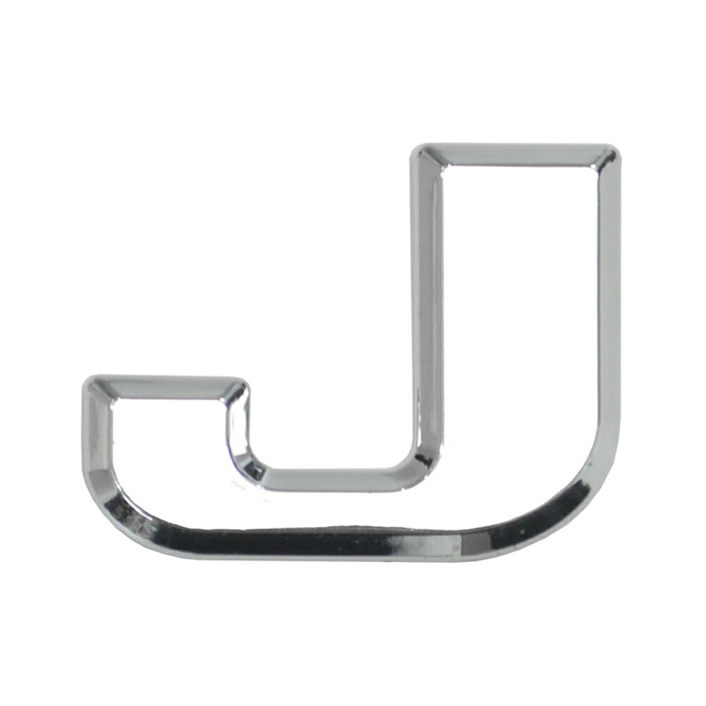  emb-bz28-j (英語=J) アルファベット 3D クロームエンブレム ベンツ風フォント 両面テープ付 (カーアクセサリー カスタム パーツ 立体的 メッキパーツ ドレスアップ)|その他|■カ