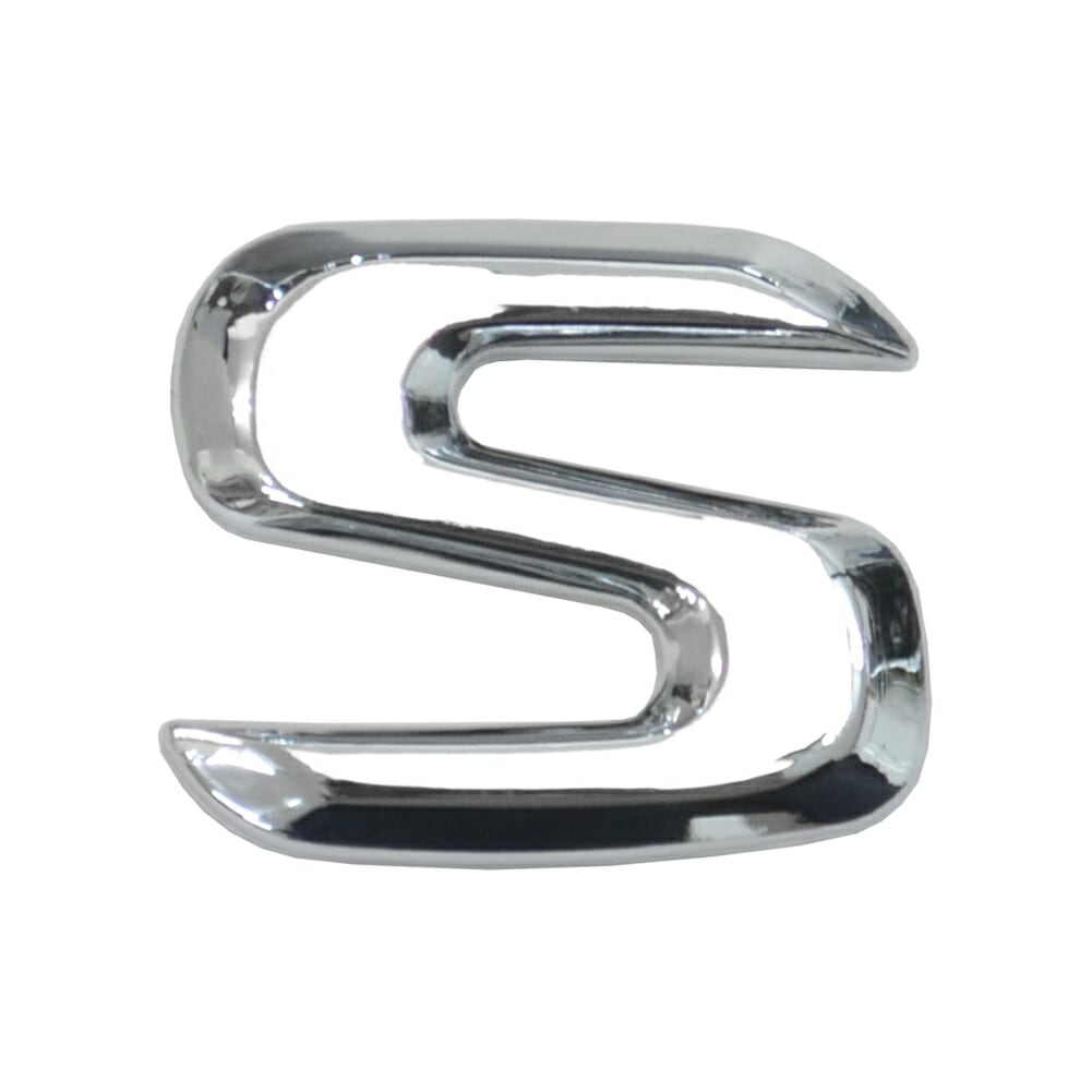  emb-bz28-s (英語=S) アルファベット 3D クロームエンブレム ベンツ風フォント 両面テープ付 (カーアクセサリー カスタム パーツ 立体的 メッキパーツ ドレスアップ)|その他|■カ