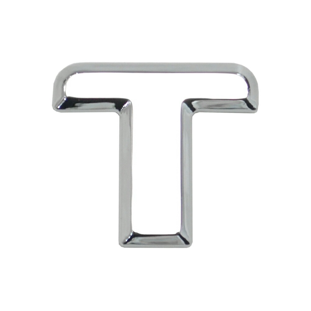  emb-bz28-t (英語=T) アルファベット 3D クロームエンブレム ベンツ風フォント 両面テープ付 (カーアクセサリー カスタム パーツ 立体的 メッキパーツ ドレスアップ)|その他|■カ