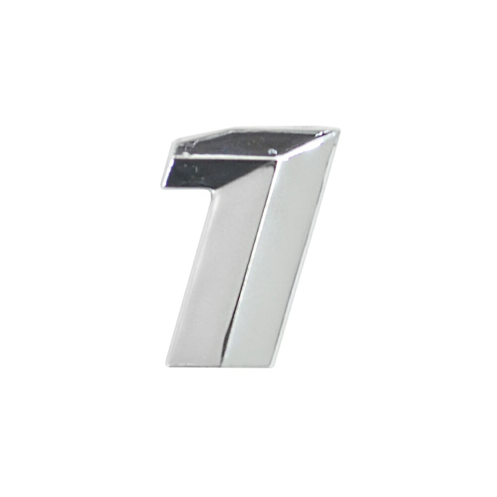  emb-bw100-1 (数字=1) アルファベット 3D クロームエンブレム BMW風フォント 高さ21mm 両面テープ付 (カーアクセサリー カスタム パーツ 立体的 ステッカー カーエンブレム