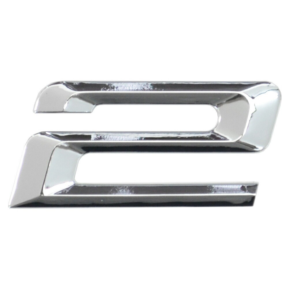 emb-bw100-2 (数字=2) アルファベット 3D クロームエンブレム BMW風フォント 高さ21mm 両面テープ付 (カーアクセサリー カスタム パーツ 立体的 ステッカー カーエンブレム
