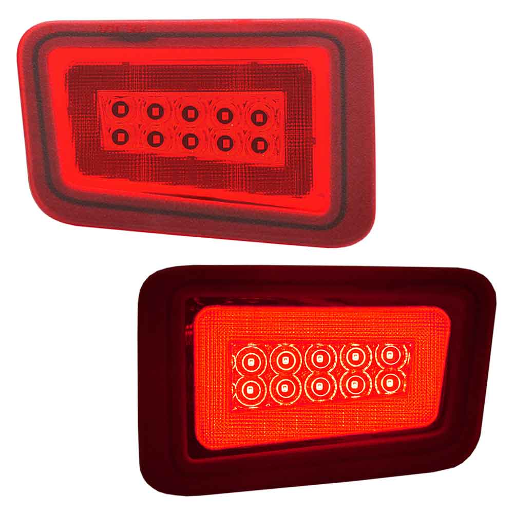 ll-hu-rra-rd01 (レッドレンズ) LEDリアフォグランプ HUMMER ハマー H2 (2005-2009 H17-H21) ( 車 アクセサリー 後付け フォグ ランプ フォグランプ 