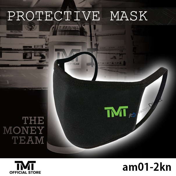 Tmt Am01 2kn The Money Team ザ マネーチーム Protective Mask グリーンロゴ ブラックベース 布マスク 布製マスク 洗える 耳が痛くない 小さめ メンズ フロイド メイウェザー Tmt おしゃれ 黒 かっこいい レディース お洒落 男性 ロゴ入り Tmtコレクション