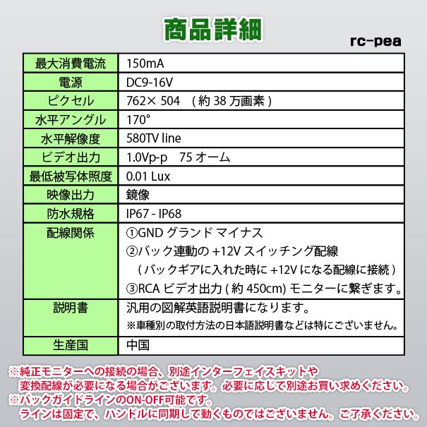 rc-pe-a01 Peugeot ץ硼 206 (Typ T1.T3E 1998-2012 H10-H24 206+ޤ) ּ߷ CCD Хå饭å ʥС򴹥 (Хå Хå  ꥢӥ塼 ꥢ 䥫 CCDХå ˥ ư ѡ)