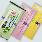 小豆島手延素麺 3色素麺【島の光 オリーブそうめん/しそ素麺/レモン素麺】単品3袋セット 750g メール便送料無料