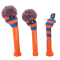 Rocket Tour | Rugby Stripe Pom Pom Headcover - Orange/Royal