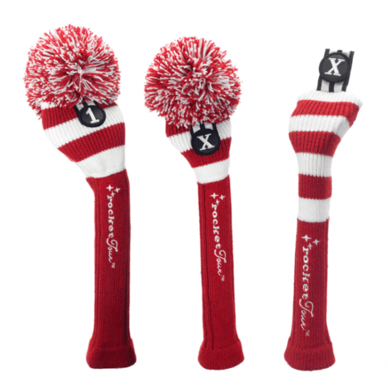 Rocket Tour | Rugby Stripe Pom Pom Headcover - Red/White