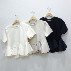 再入荷◇COCODEAL(ココディール)【アシメペプラムカットソー