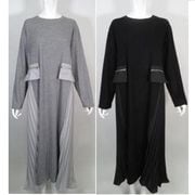 再入荷◆Paulinebleu(ポリーヌブロー)【サイドプリーツ切替ニットワンピース】57366◆火曜日以外即日発送◆