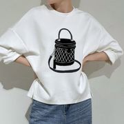 Paulinebleu(ポリーヌブロー)【バッグフロッキーチャーム付きサイドスリット長袖TOPS）17360