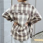 PaulineBleu(ポリーヌブロー)【バックテキストロゴチェックシャツブルゾン】47422◆火曜日以外即日発送◆