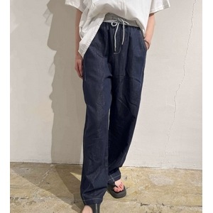 MICALLE MICALLE デニム ナイロン 切り替え ライン パンツ