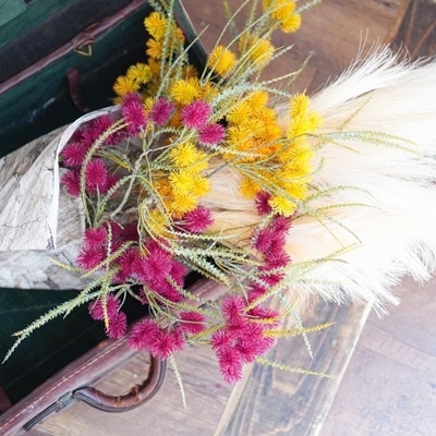 ちくちくお花ブランチ（ピンクレッド）