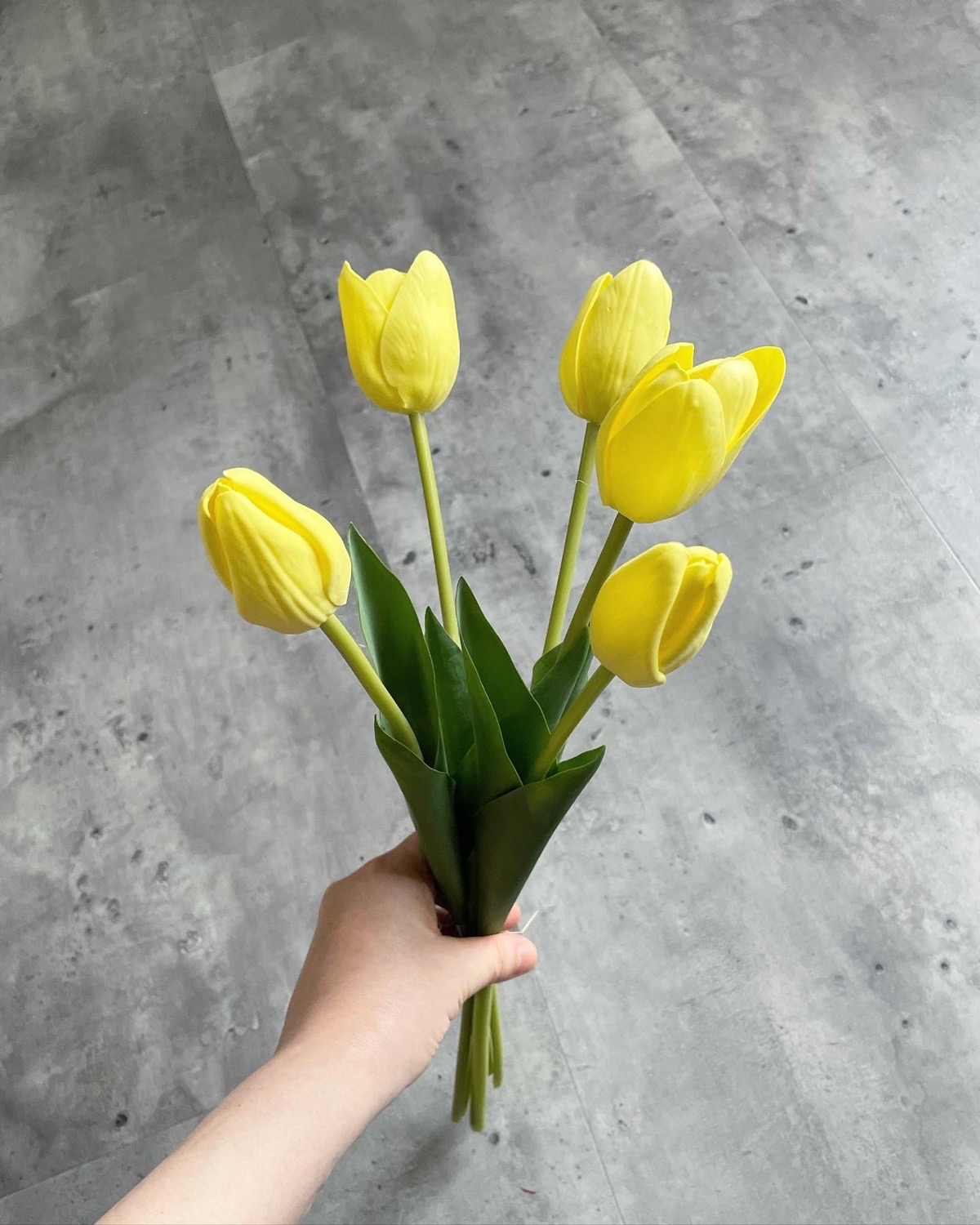 5本束のチューリップ(イエロー)