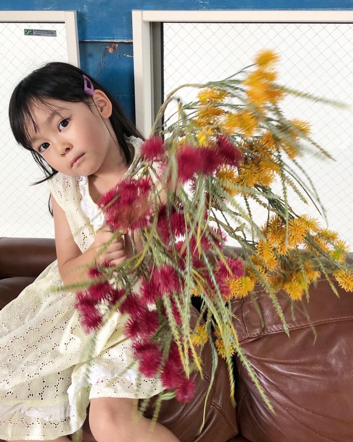 ちくちくお花ブランチ（ピンクレッド）
