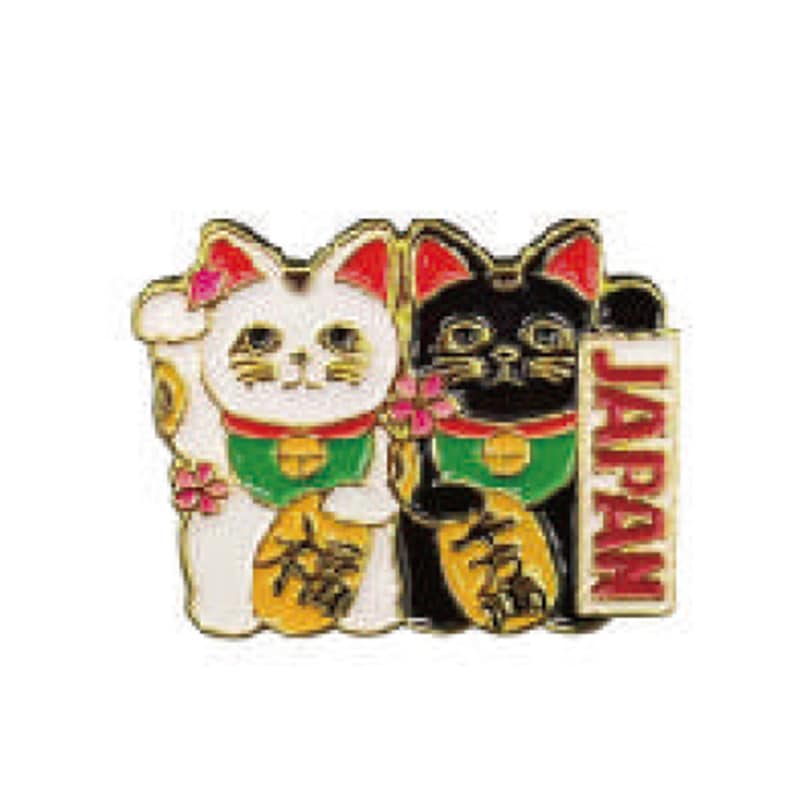 おぎす商事　ピンズ　白黒招き猫ピンズ PB-140