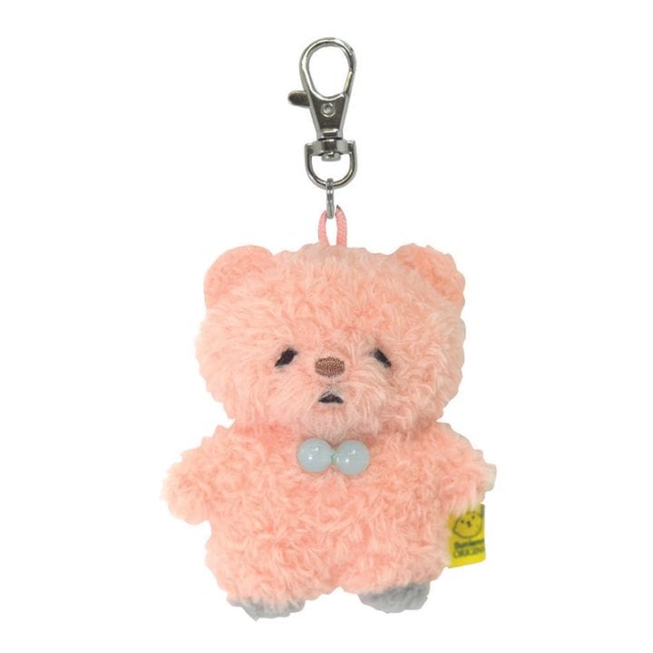 サンレモン　ふわふわたっとん　キーチェーン　くま　ピンク P-1793