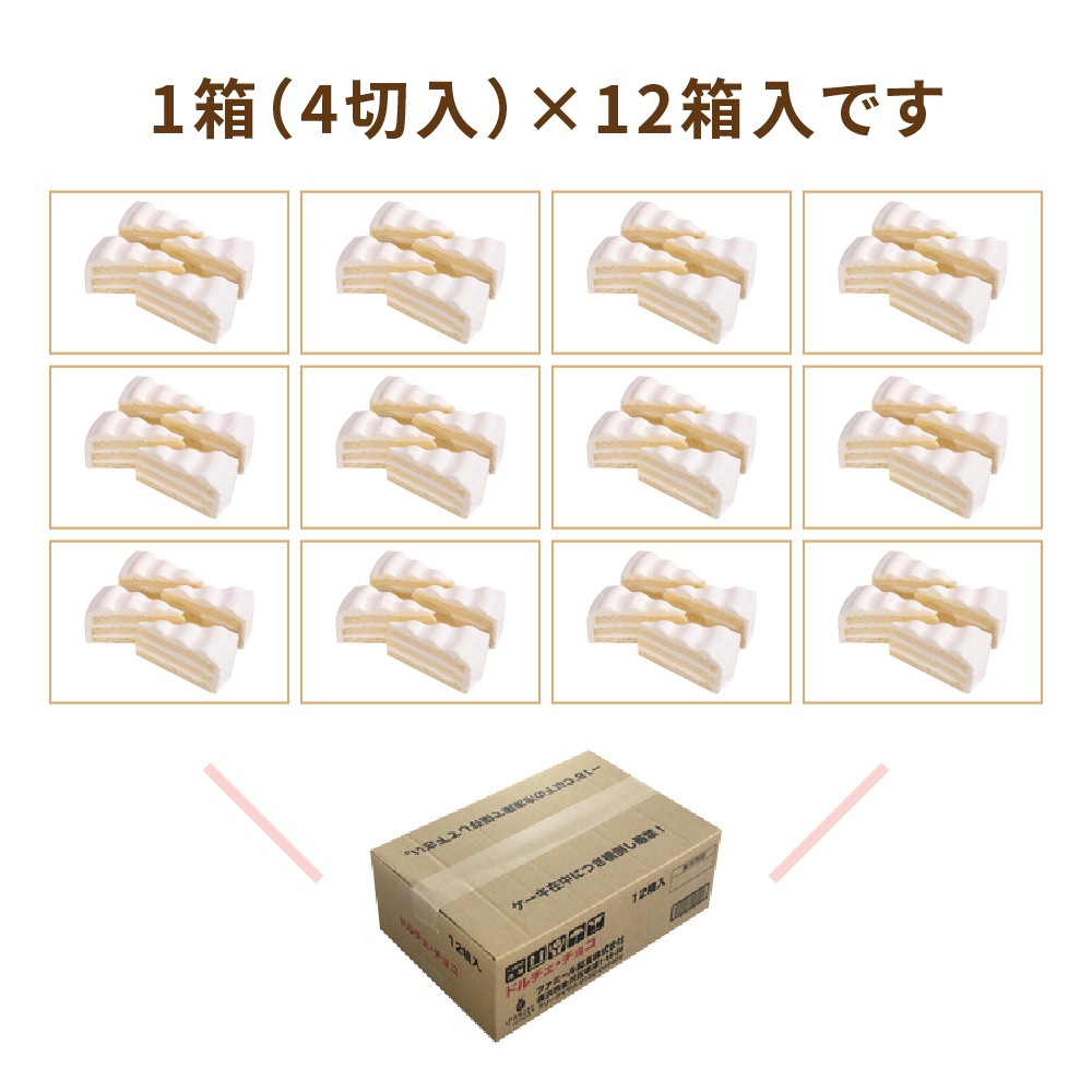 ドルチェ・ミルクリッチ　1箱4切入×12箱　業務用カットケーキ