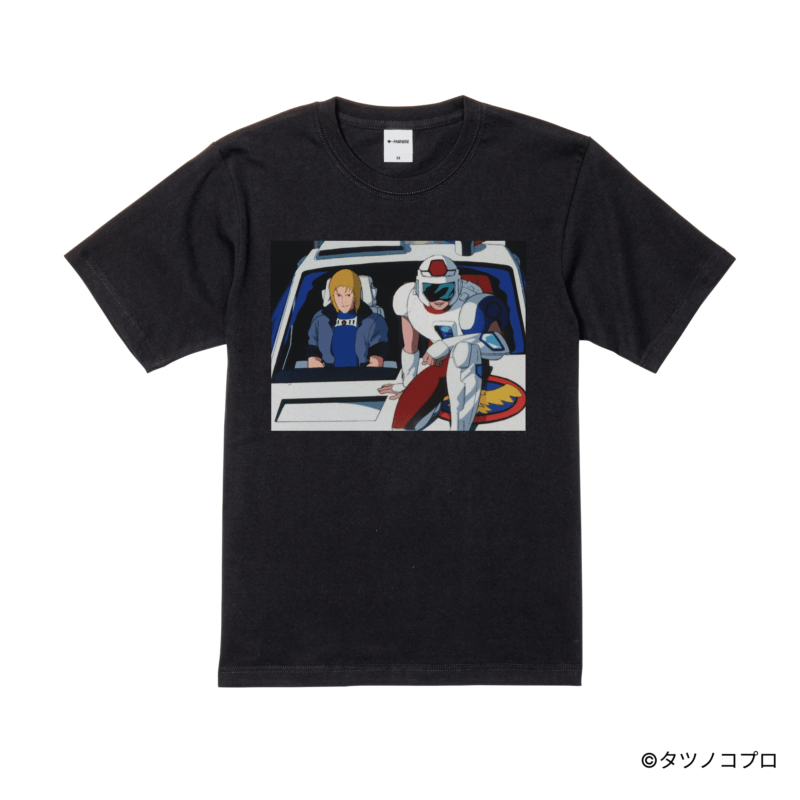 未来警察ウラシマン/プリントシーンTシャツ(リュウ&クロード)/ブラック