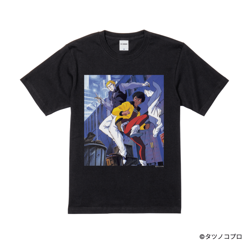 未来警察ウラシマン/プリントキービジュアルTシャツ(リュウ×ルードビッヒ①)/ブラック