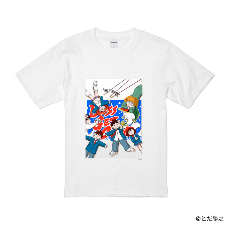 Mr.釣りどれん/プリントキービジュアルTシャツ(BASS GET CLUB)/ホワイト