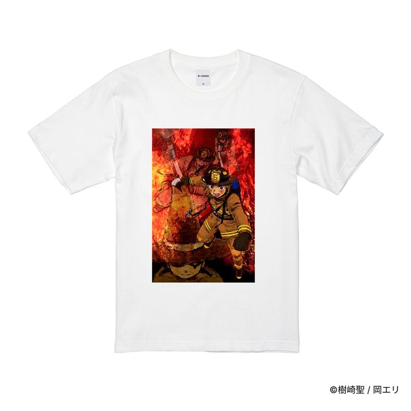 ZOMBIEMEN/プリントカラーTシャツ(ファイヤーマン)/ホワイト
