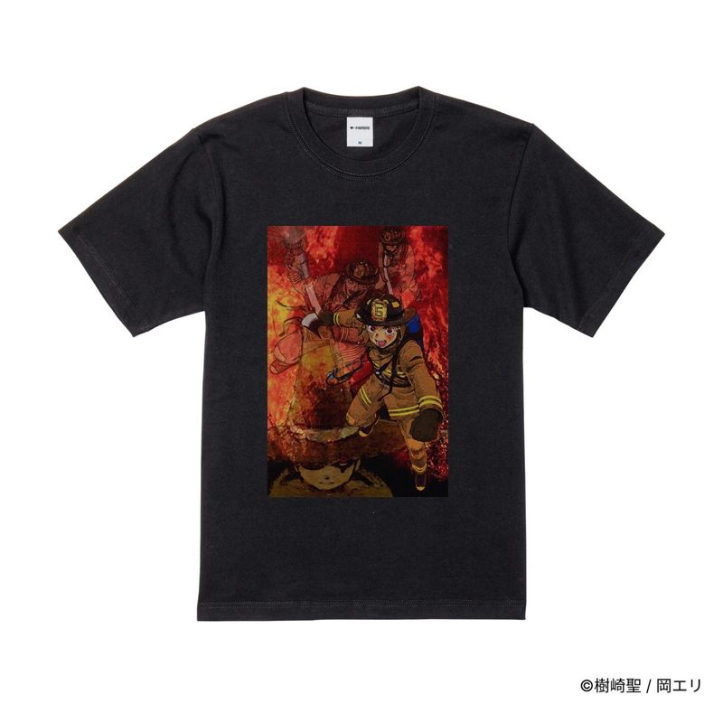 ZOMBIEMEN/プリントカラーTシャツ(ファイヤーマン)/ブラック