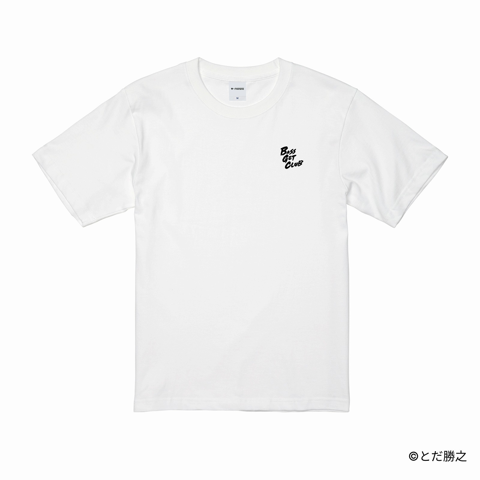 Mr.釣りどれん/刺繍ロゴTシャツ(BASS GET CLUBロゴ)/ホワイト